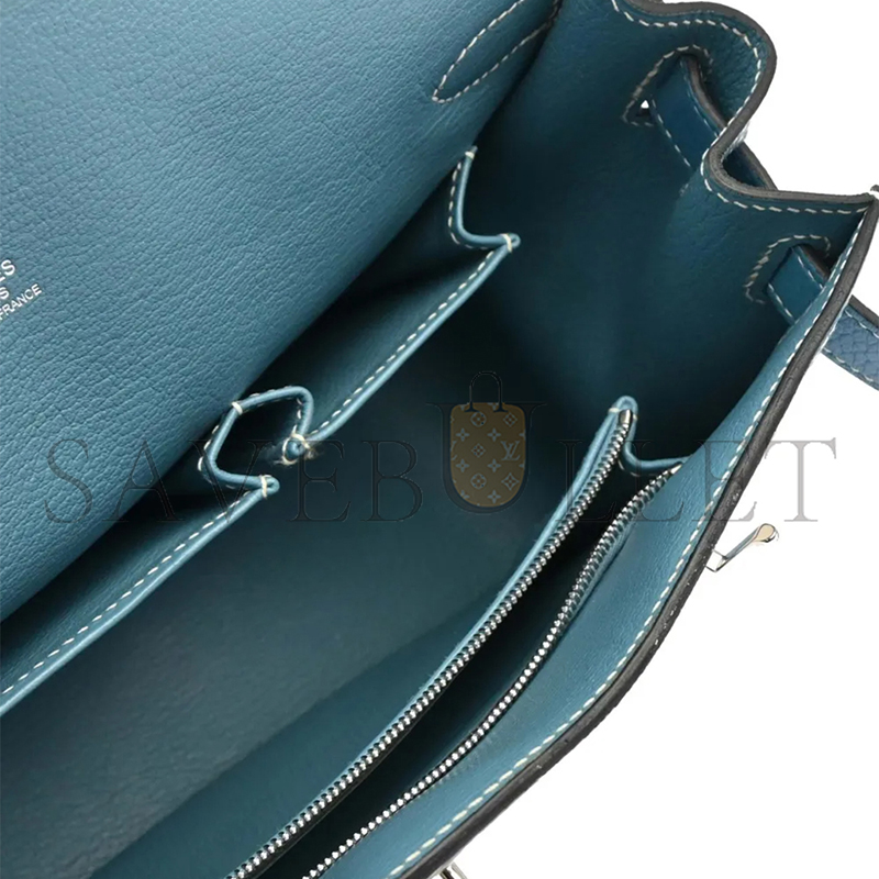 H**mes taurillon clemence jypsiere 28 blue jean (28*22*12cm)